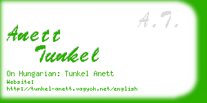 anett tunkel business card